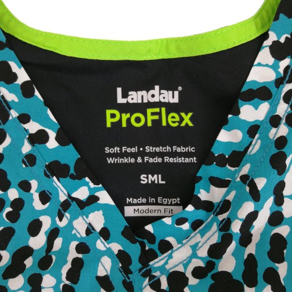 Landau Scrub Top 4163-STPSL Sway With Me Teal - Picture 3 of 9